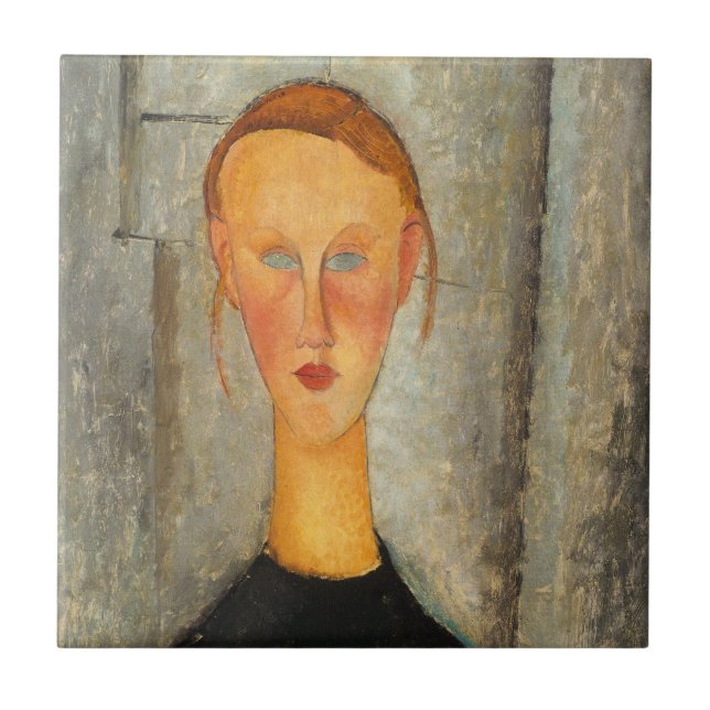 Amedeo Modigliani - Girl With Blue Eyes Tile (Front)