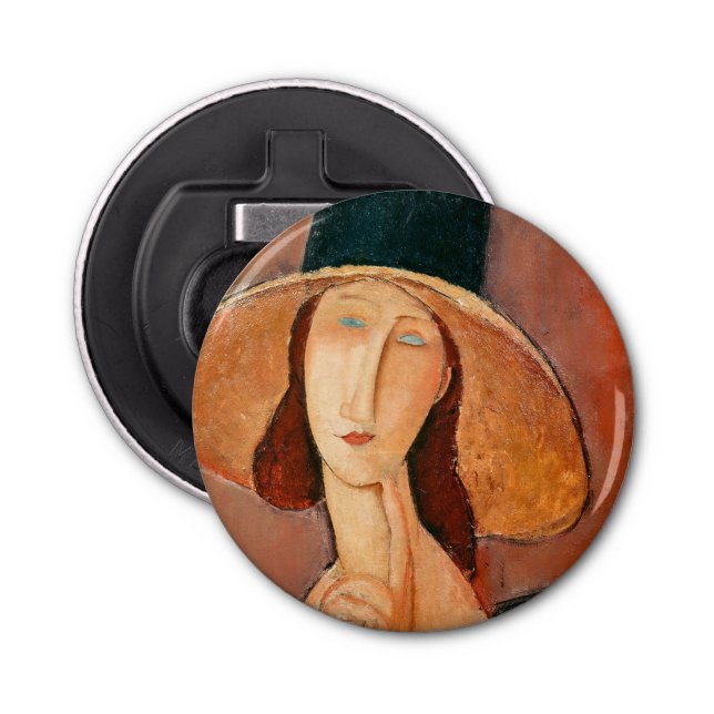 Amedeo Modigliani - Jeanne Hebuterne in Large Hat Bottle Opener (Front)