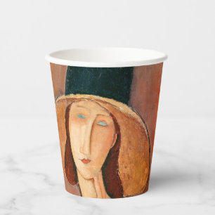 Amedeo Modigliani - Jeanne Hebuterne in Large Hat Paper Cups