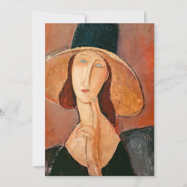 Amedeo Modigliani - Jeanne Hebuterne in Large Hat Thank You Card (Front)