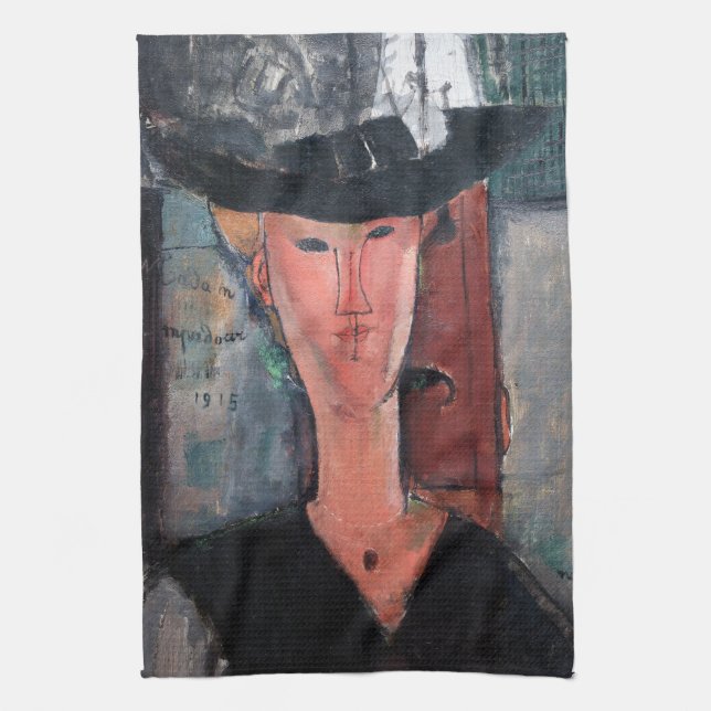 Amedeo Modigliani - Madame Pompadour Tea Towel (Vertical)