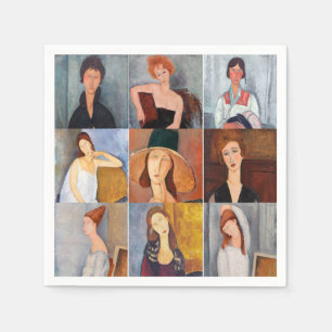 Amedeo Modigliani - Masterpieces Collage Napkin