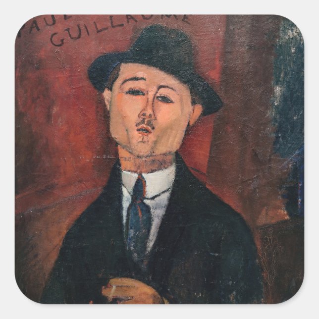 Amedeo Modigliani - Paul Guillaume, Novo Pilota Square Sticker (Front)