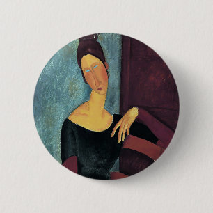 Amedeo Modigliani, Portrait of the Artist's Wife 6 Cm Round Badge