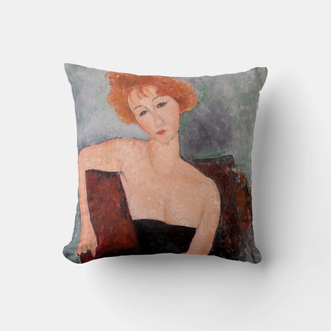 Amedeo Modigliani - Redheaded Girl Evening Dress Cushion (Front)