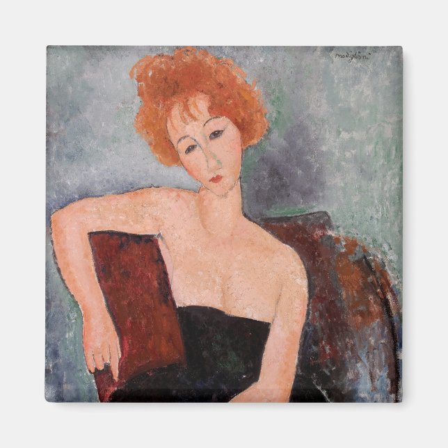 Amedeo Modigliani - Redheaded Girl Evening Dress Magnet (Front)