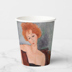 Amedeo Modigliani - Redheaded Girl Evening Dress Paper Cups