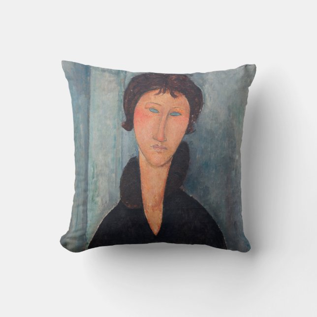 Amedeo Modigliani - Woman with Blue Eyes Cushion (Front)