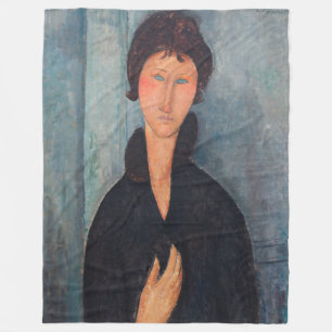 Amedeo Modigliani - Woman with Blue Eyes Fleece Blanket