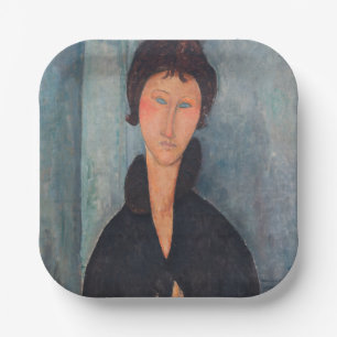 Amedeo Modigliani - Woman with Blue Eyes Paper Plate