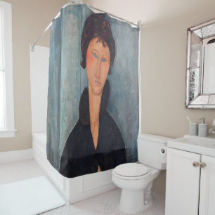 Amedeo Modigliani - Woman with Blue Eyes Shower Curtain