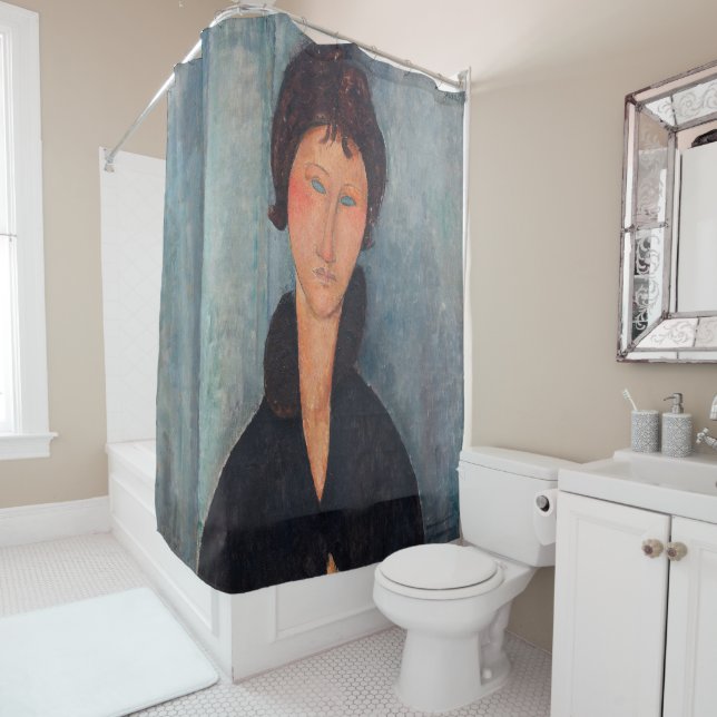 Amedeo Modigliani - Woman with Blue Eyes Shower Curtain (In Situ)