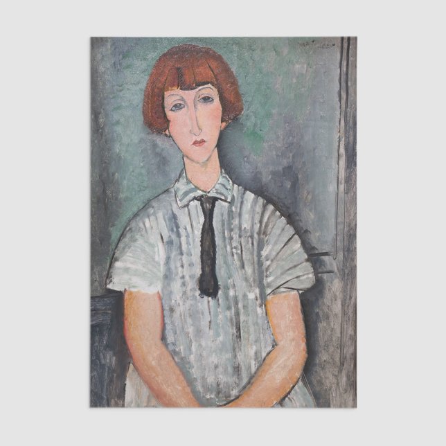 Amedeo Modigliani - Young Girl in a Striped Blouse Tissue Paper (Creator Uploaded)