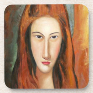 Amedeo Modigliani's Jeanne Hebuterne Portrait Coaster