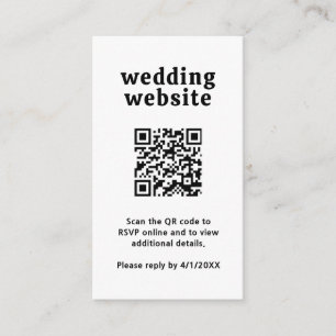 Amelia Black White Modern Wedding Enclosure Card