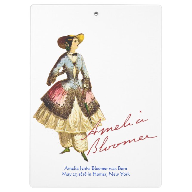 Amelia Bloomer Clipboard - Can Be Personalised (Back)