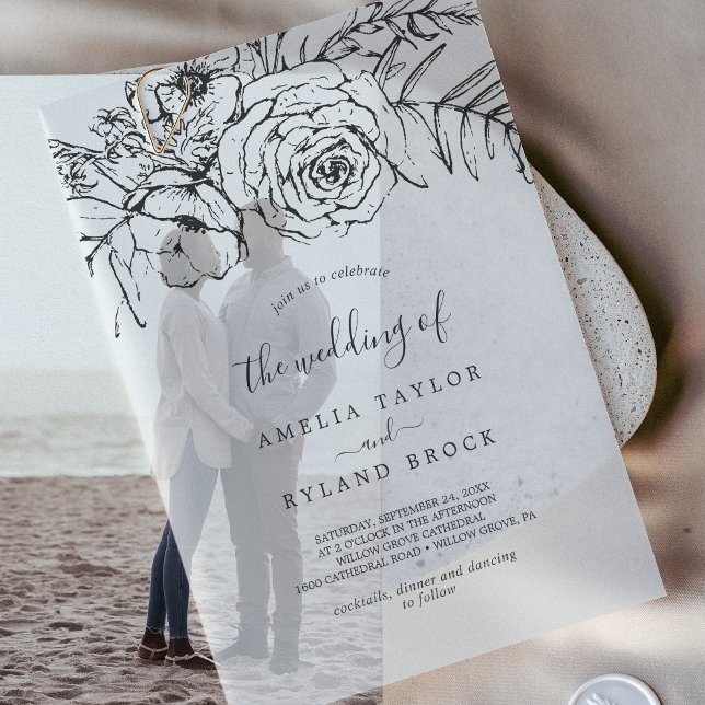 AMELIA Classic Bohemian Floral Botanical Wedding Vellum Invitations (AMELIA Classic Bohemian Floral Botanical Wedding Vellum Invitations)