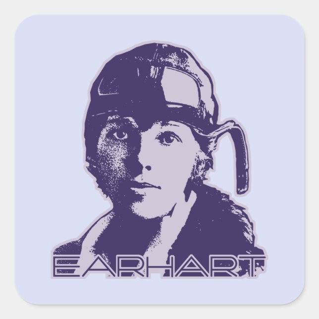 Amelia Earhart - 2 Square Sticker (Front)