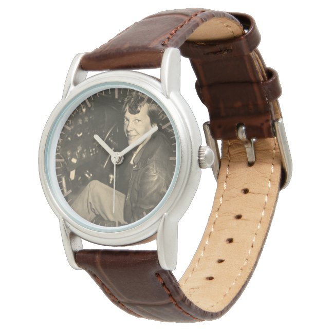 Amelia Earhart Aeroplane Cockpit Photo 1937 Women' Watch (Angled)