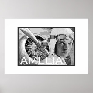 Amelia Earhart and her Electra Propeller Poster