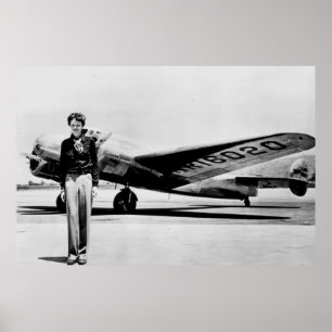 Amelia Earhart Lockheed Electra C 1937 B & W Poster