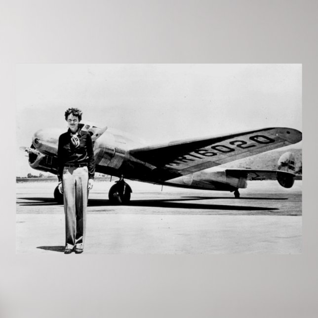Amelia Earhart Lockheed Electra C 1937 B & W Poster (Front)