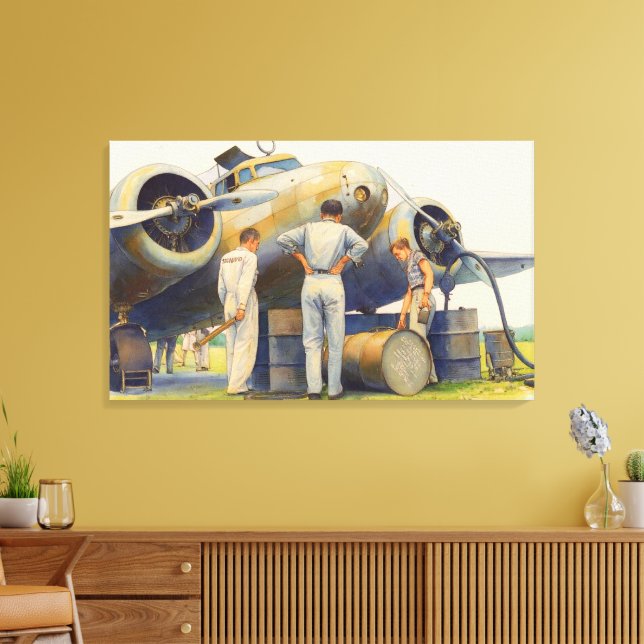 Amelia Earhart Lockheed Model 10 Electra 1937  Canvas Print (Insitu(LivingRoom))