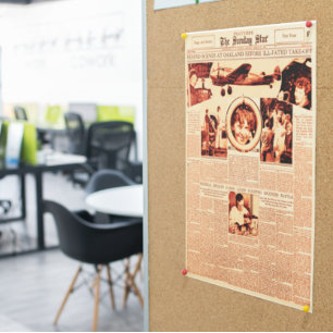 Amelia Earhart Newspaper Front Page Article Poster