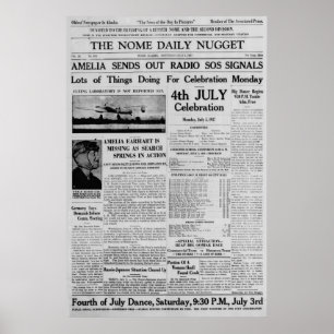 Amelia Earhart Sends Out Radio Sos July 3 1937 Poster
