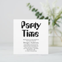 Amelia Font Black White Elegant Grad Party Card