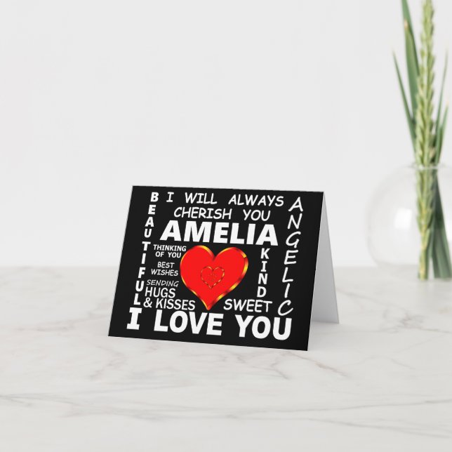 Amelia I Love You Card (Front)