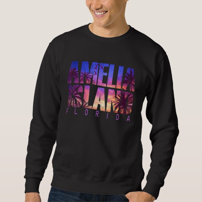 Amelia Island Beach Summer Vacation Matching Famil Sweatshirt (Front)