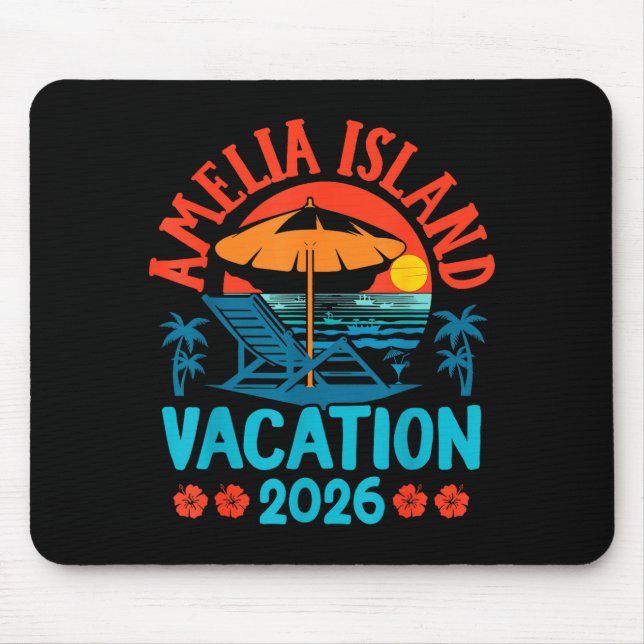 Amelia Island Florida 2026 Vacation Beach Summer V Mouse Pad (Front)