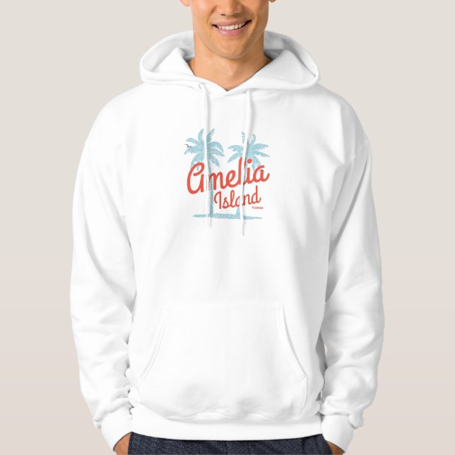 Amelia Island Florida Coral Beach Souvenir Hoodie (Front)