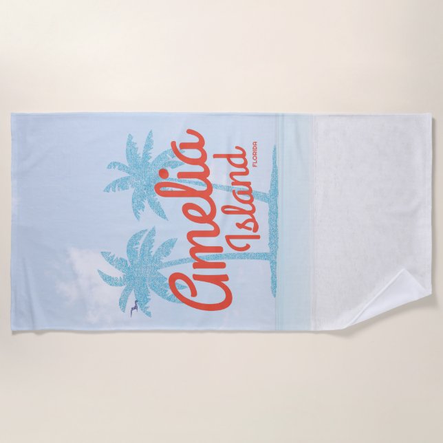 Amelia Island Florida Coral Beach Souvenir Towel (Front)