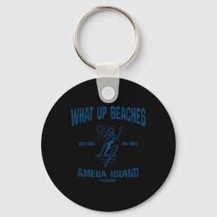 Amelia Island Florida Funny Vintage Beaches Tee Key Ring