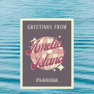 Amelia Island Florida Nassau purple postcard