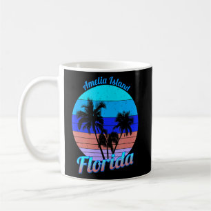 Amelia Island Florida Retro Palm Trees Beach Summe Coffee Mug