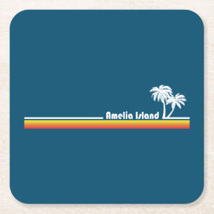 Amelia Island Florida Square Paper Coaster