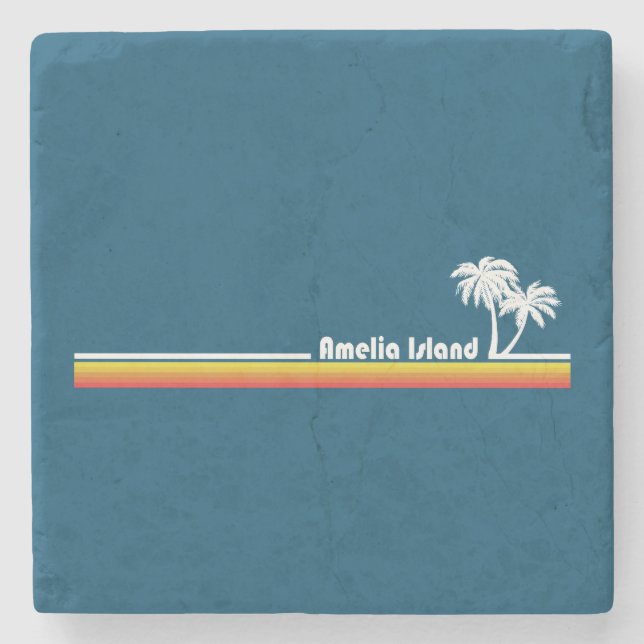Amelia Island Florida Stone Coaster (Front)