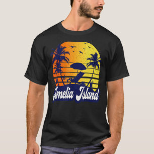Amelia Island Florida Sunset Beach Retro T-Shirt