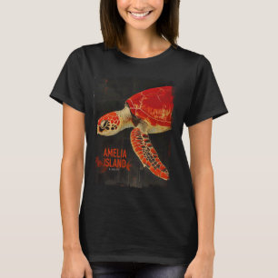 Amelia Island Florida Vintage Sea Turtle Beach Vac T-Shirt