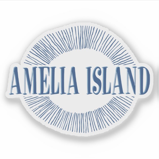Amelia Island in blue with sun design (Front)