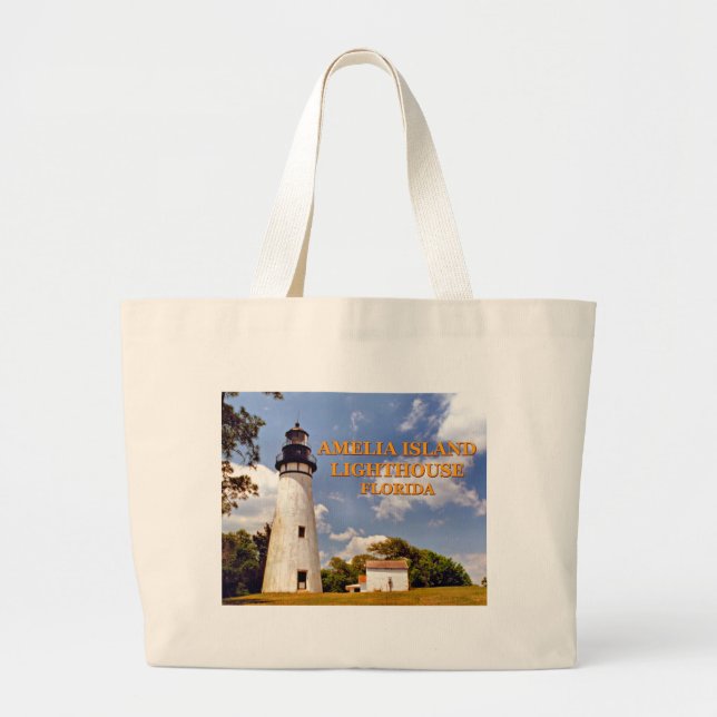 Amelia Island Lighthouse, Florida Jumbo Tote Bag (Front)