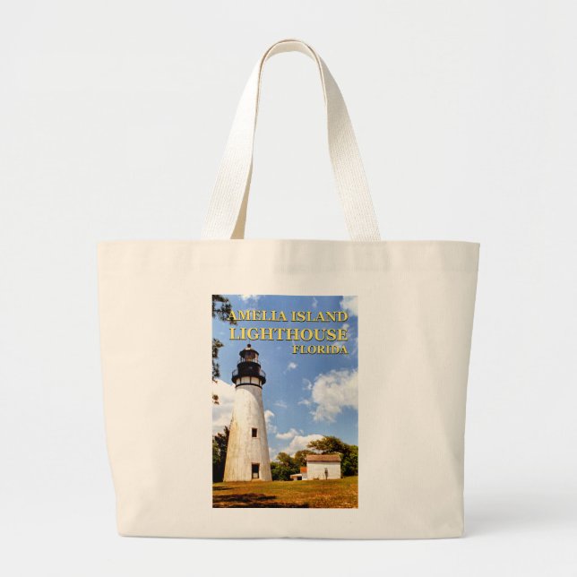 Amelia Island Lighthouse, Florida Jumbo Tote Bag (Front)