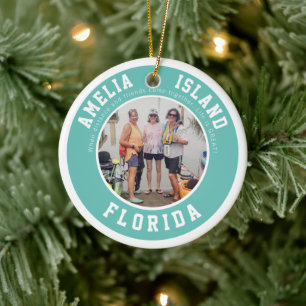 Amelia Island Vacation Christmas Ceramic Tree Decoration