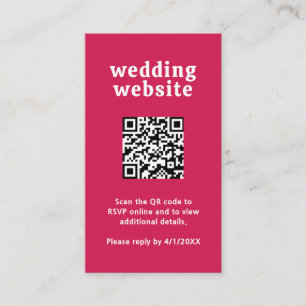 Amelia Magenta Modern Wedding Enclosure Card
