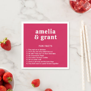 Amelia Magenta Modern Wedding Napkin