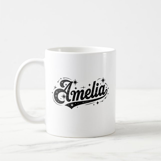 Amelia name first last family coffee mug (Left)