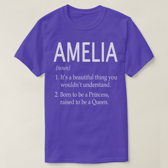 Amelia Name Gift T-Shirt (Design Front)